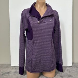 Head Tennis Purple Quarter Zip Athletic Top size M Medium